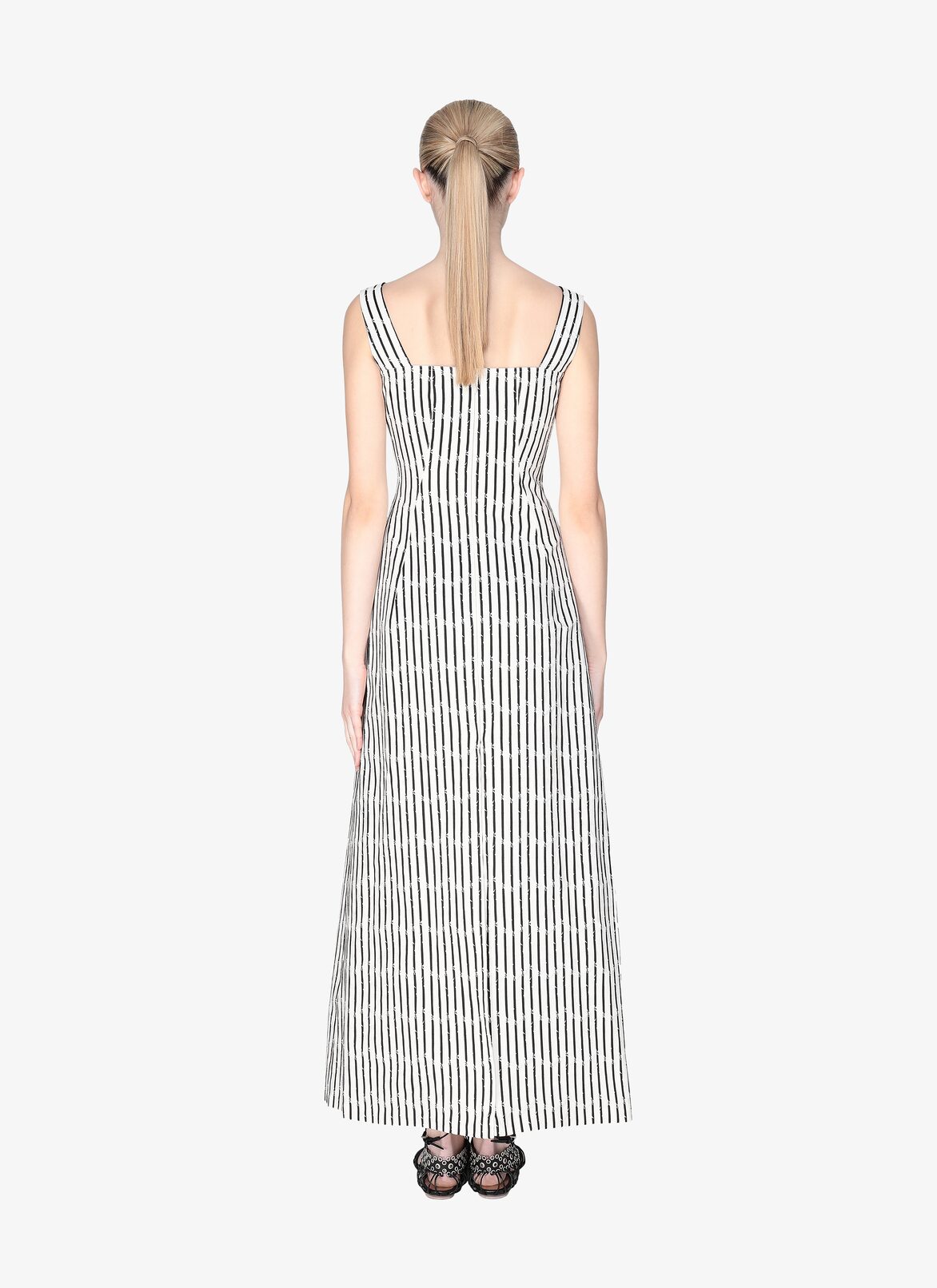 SLEEVELESS DRESS TRIANON IVORY/BLACK ALAÏA IVORY/BLACK SLEEVELESS DRESS TRIANON IVORY/BLACK